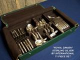 International Sterling Silver
71 Piece Set of Royal Danish Pattern
No Monograms