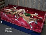 Mid 20th Century Cowboy Steer Roping Tapestry