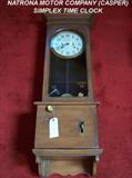 Large Antique Simplex Time Recording Clock, originally from The Natrona Motor Company, Casper, Wyoming, with Documented Provenance