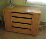 1950s Heywood Wakefield tambour front chest, open