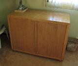 1950s Heywood Wakefield tambour front chest, closed