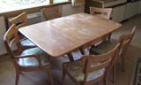 1950s Heywood Wakefield wish bone table & 6 dog bone chairs