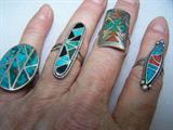 Inlaid Sterling silver rings