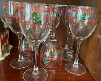 Vintage Waecherbach Christmas Wine Glasses