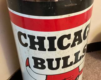 Chicago bulls metal garbage can