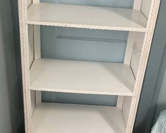 White wicker storage shelf