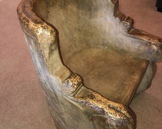 Antique Terra cotta garden throne chair