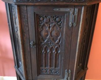 Antique Gothic oak cabinet