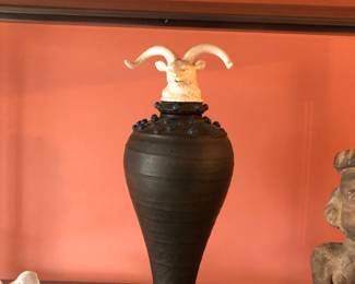 Annette McCormick ceramic Antelope jar