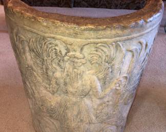 Antique Terra cotta garden throne chair