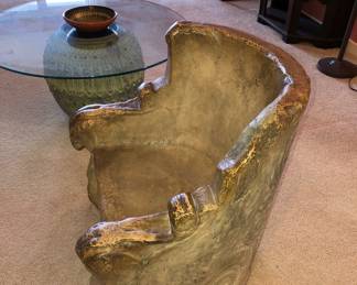 Antique Terra cotta garden throne chair
