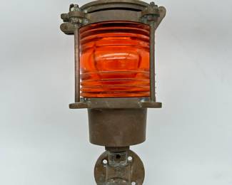 Antique brass maritime lamp industrial unique lighting orange