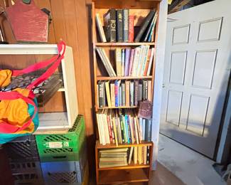 bookshelf with vintage and antique books