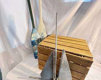 anchor and handpainted oars