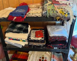 Large variety of wool and other assorted linens.