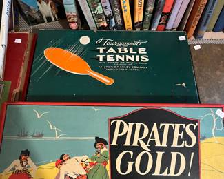 Vintage board game made in Rochester New York and vintage books.