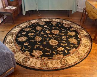 Round area rug.