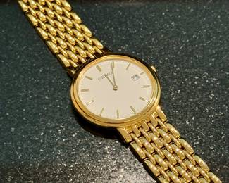SOLD; Seiko stainless steel, gold tone link watch
