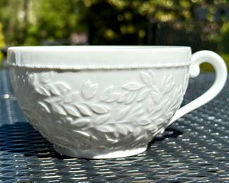 ALL SOLD; 72 pieces of Bernardaud "Louvre" Limoges every day china; pictured is the coffee cup; sells new for $4400.