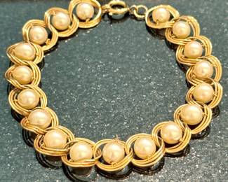 $300; vintage pearl and 12K gold bracelet