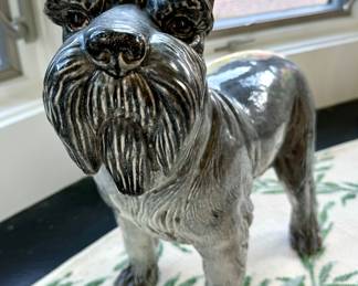 $350; terracotta glazed Scottish terrier (unsigned); 20x6x20