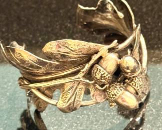 $900; sterling silver oak leaf and acorn cuff bracelet by Buccellati 
