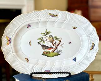 $250; Herend Rothschild Bird oval platter; 13.5x10