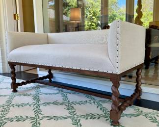 SOLD; Alonso upholstered bench by Ballard Design (sells new for $1100); 48x23x26. 