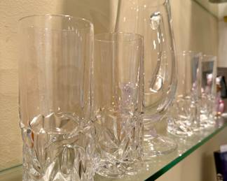 SOLD of 4 Tiffany & Co. rock cut highball crystal glasses; 6.5"h