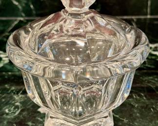 $180; Baccarat crystal candy dish with lid; 5.5x6