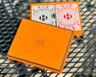 $300; Hermes playing cards, unopened, still in sealed plastic 