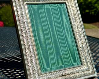 SOLD--double linen-fold sterling silver 4x6 frame by Buccellati