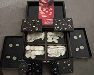 Chinese gambling counters- mother of pearl