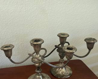 Gorham  sterling silver 3-candle holder #749