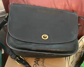 large retro leather coach bag