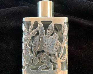 Vintage sterling overlay perfume bottle, Mexico