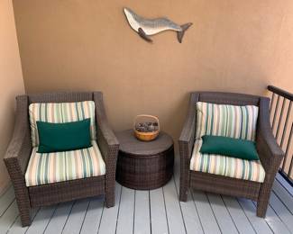 Patio chairs and table set