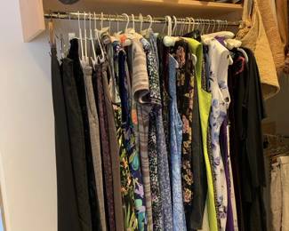 Closet full of women's clothing, shoes, handbags and accessories - many dozens of Eileen Fisher, Sundance, Johnny Was, Coach, Peruvian Connection, etc                                  Clothing sizes S - L, shoe sizes 6 1/2, 7, and 9