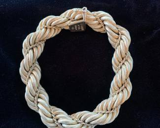 Tiffany 18K vintage twisted rope link bracelet, 48 grams