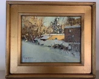 Irby Brown (American 1911-2016) 'A Bright Sunny Day' oil on board, 11" x 14" , 17" x 20" framed