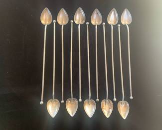 Vintage sterling iced tea/soda spoons, Mexico