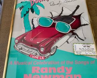 Randy Newman signed vintage concert poster