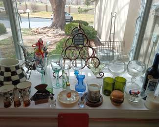 Colored glass and other interesting items