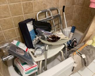 Bathroom and Medical Stuff, Shower Chairs, Adult Diapers, Walker, Rugs