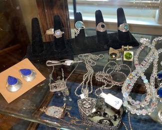 Silver Rings, Earrings and Necklace,  Brighton fleur-de-lis Necklace
