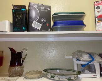 Krups Tea Kettle, Mueller Slicer, Ruby and Clear Pitcher