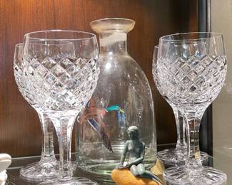Montalegre Crystal wine glasses, Mermaid on Rock Bronze Copenhagen