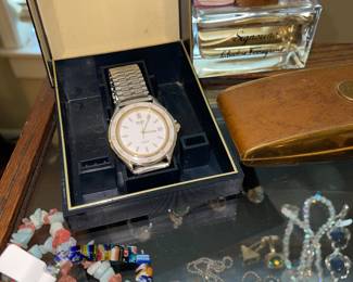 Seiko mens Watch, Perfume Sergio Ferragamo, Parker 51 Empty Box