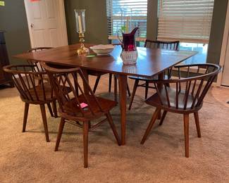Conant Ball Furniture Russel Wright Drop leaf table with 6 Chairs