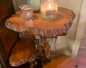 Live Edge Tree Three Tier Table